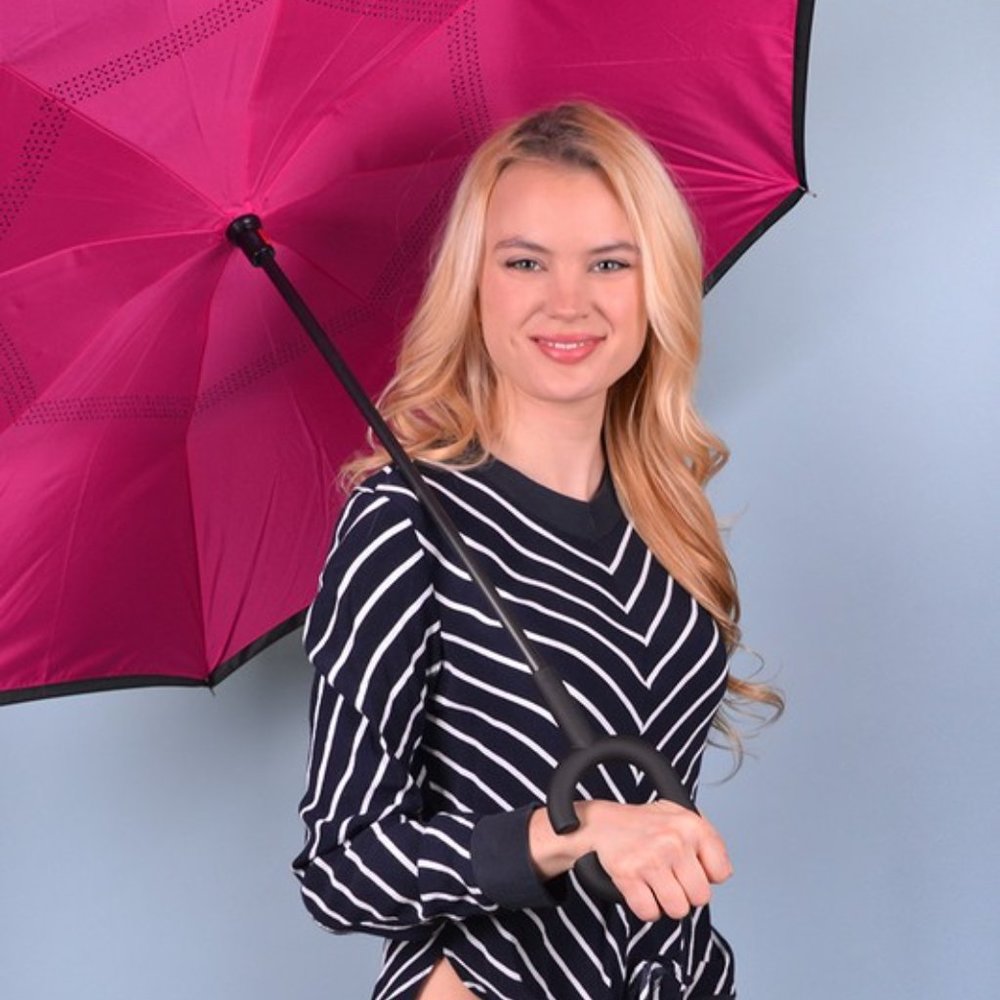 Solid Color Double Layer Inverted Umbrella - Picture 2 of 12